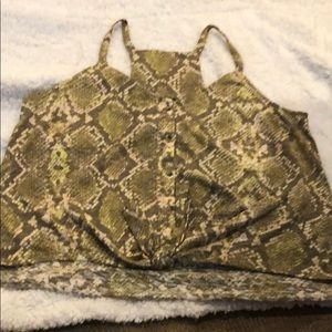 Snake print loose tank
